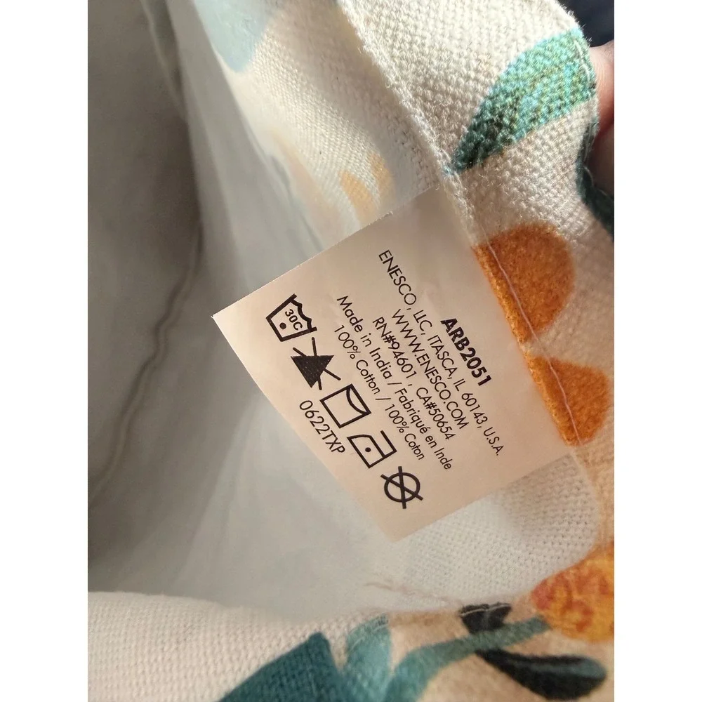 Michelle Allen Designs Enesco Owl & Owlet Tote Bag Floral Cotton Canvas NWT